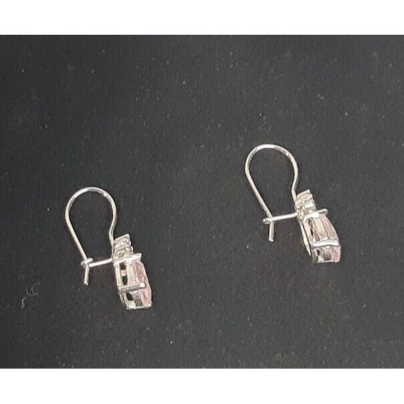 Women's Silver Toned Pink Stone Necklace And Earring Bridal Set - Picture 7 of 16